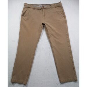Mugsy Pants Mens Size 38 x 29 Beige Belmonts Chino Straight Leg Stretch